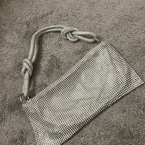 Mini Rhinestone Slouchy Shoulder Bag - Picture 4 of 6